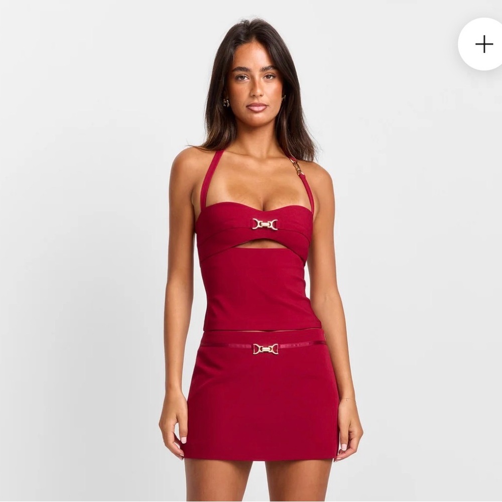 Sasha Therese red  Skirt Set xs